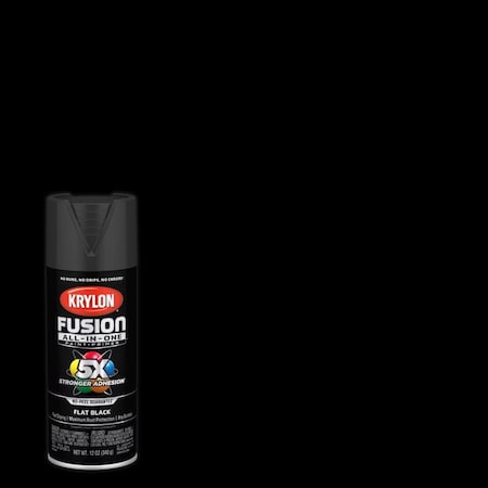 Short Cuts Krylon Fusion All-In-One Flat Black Paint+Primer Spray Paint 12 oz K02728007